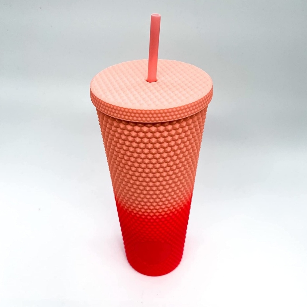 24 oz Studded Tumbler - Coral Ombre